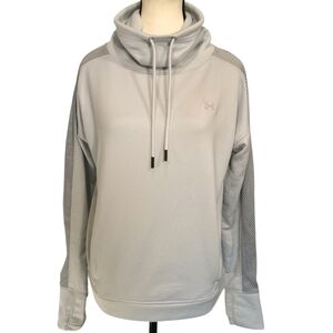 Under Armour Drawstring Funnel Neck Light Blue Loose Fit Sweatshirt - Sz S